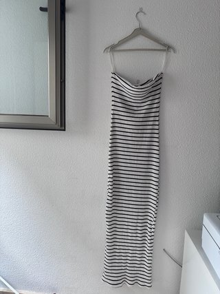 Vestido largo de rayas Pull & Bear