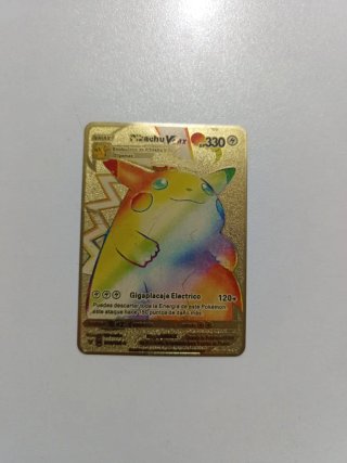 Carta Pokémon Pikachu Vmax Metálica Dorada