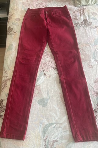 Pantalón Denim Granate