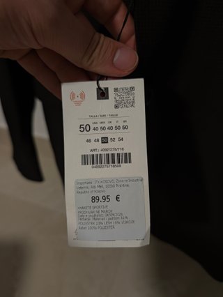 Americana Zara hombre talla 50 nueva con etiqueta
