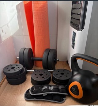 Set de Pesas, Kettlebell y Esterilla
