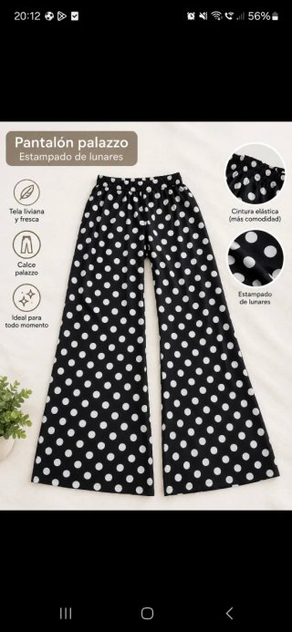 Pantalón Palazzo Estampado de Lunares