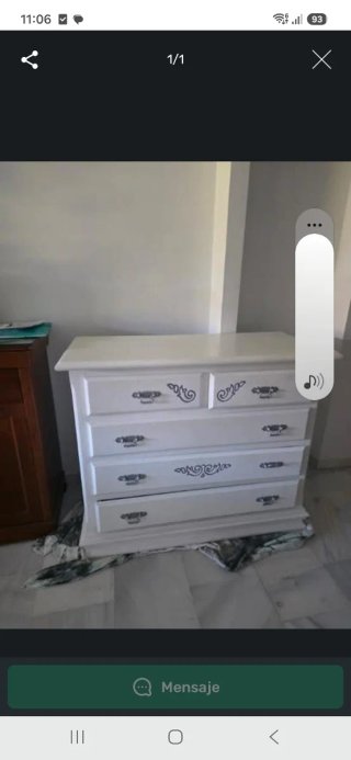 Cómoda de Madera 100% Blanca Estilo Clásico