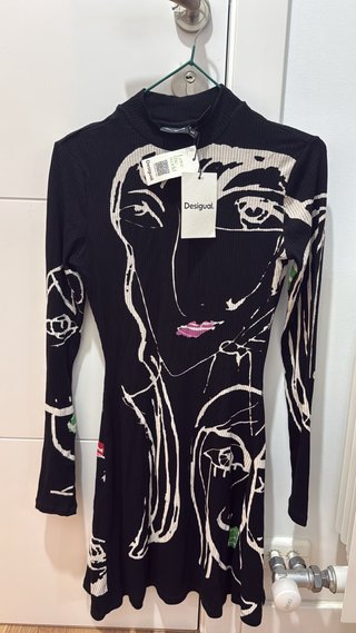 Vestido Desigual Negro Talla xs