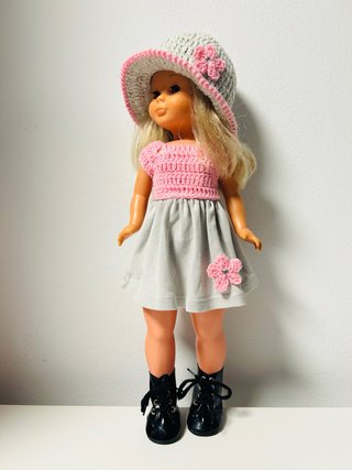 Vestido y Sombrero de Crochet