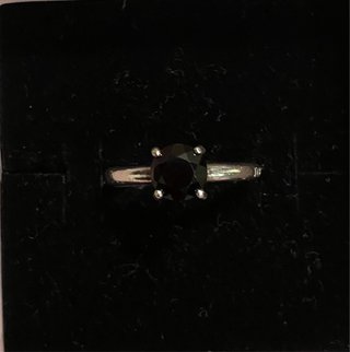 Anillo TOUS de Plata y Ópalo Negro Talla 10