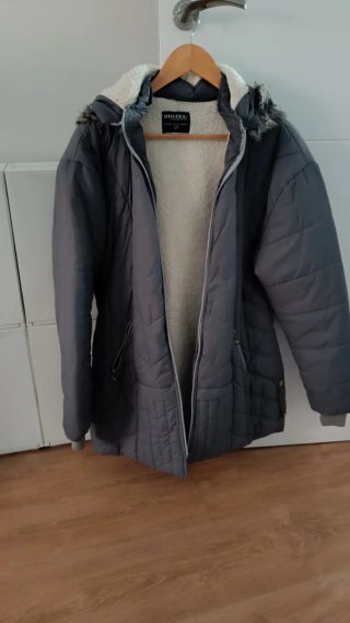 Abrigo de Plumas Gris Bruzel Talla M