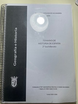 Temario de historia 2BACH