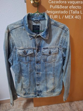 L Pull & Bear Cazadora Vaquera  Efecto Desgastado