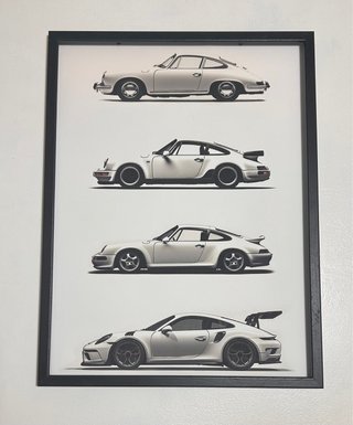 Póster lienzo Evolución Porsche 911 (40x30 cm).