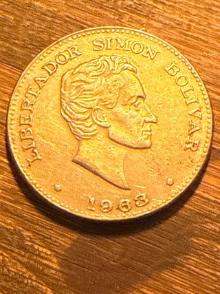 Moneda Libertador Simón Bolívar 1963