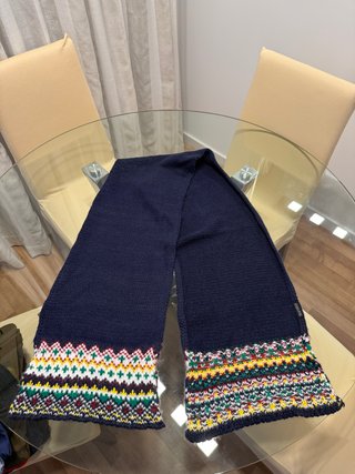 Bufanda Zara Man Azul Marino con Cenefas