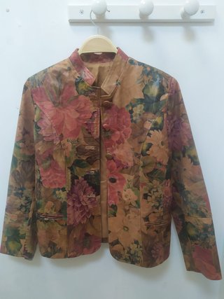 Chaqueta de Piel Estampada flores