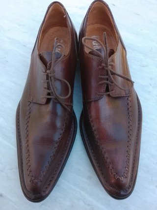 Scarpe derby in pelle effetto invecchiato