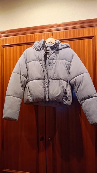 Plumífero Zara Gris Talla XS