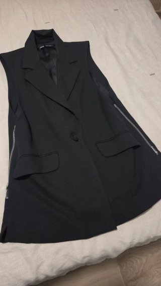 Chaleco largo Zara negro