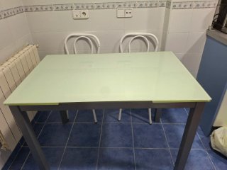 Mesa de Cocina Cristal Templado 110cm