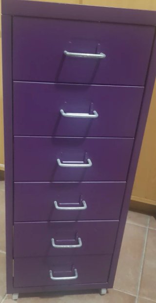 Cajonera Metálica Morada con 6 Cajones