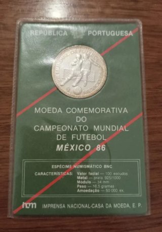 Moneda plata 100 escudos 1986 portugal