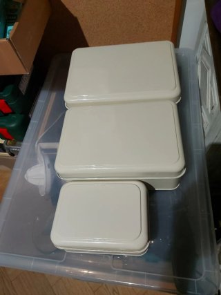 Set de 3 Cajas Metálicas Blancas