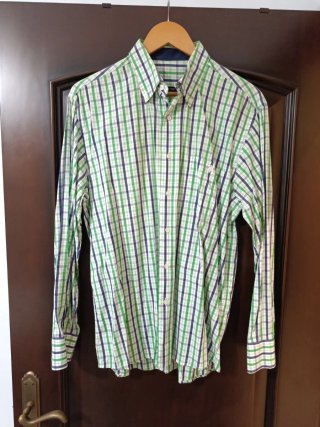 Camisa de cuadros verde y azul