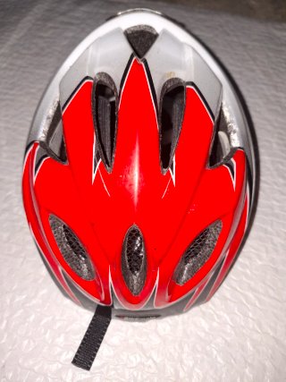 Casco de Bicicleta Rojo y Blanco