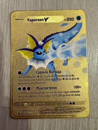 Carta Pokémon Vaporeon V Dorada