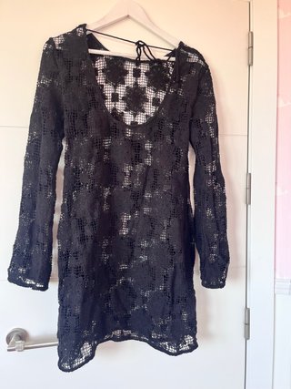 Vestido Negro de Encaje M