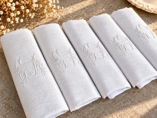 Set de 6 Servilletas damasco  francesas Lino