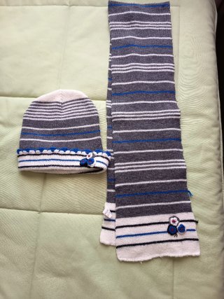 Conjunto de Gorro y Bufanda de Lana para Niña