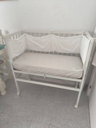 Minicuna Colecho de Madera Blanca