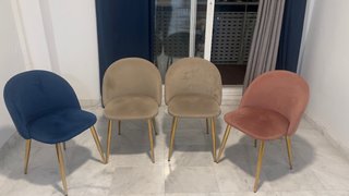 Set de 4 Sillas de Salón de Terciopelo