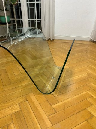 Mesa de diseño italiano de Cristal Curvado