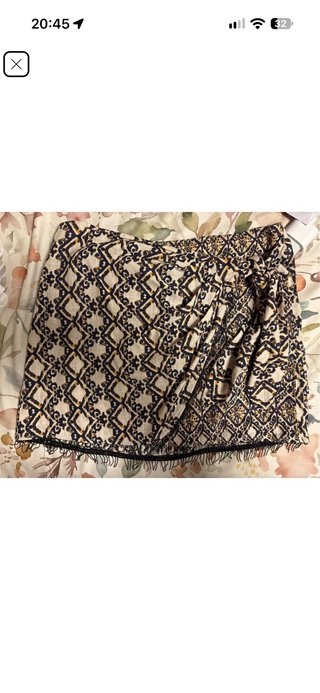 Falda Estampada Estilo Pareo con Flecos