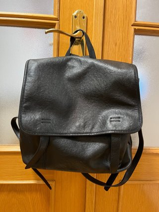 Mochila de cuero genuino negro
