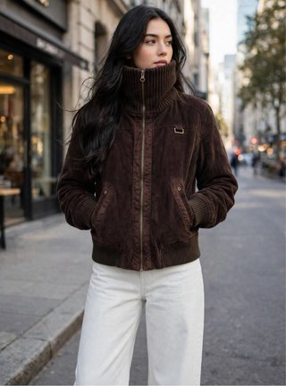 Chaqueta de pana marrón