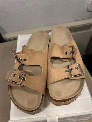 Sandalias Bio Doble Hebilla Beige