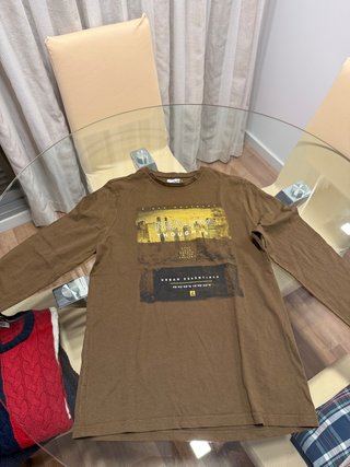 Camiseta Manga Larga Marrón Talla L