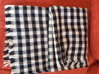Pashmina de Cuadros Blancos y Negros