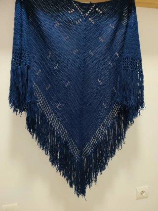 Chal de Crochet Azul