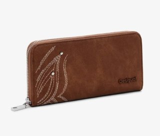 ( NUEVO ) Cartera Desigual Marrón con Bordados
