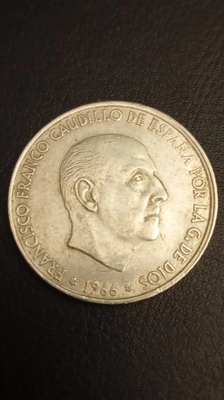 Moneda 100 Pesetas Francisco Franco 1966. Plata.