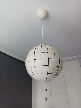 Lámpara de techo esférica blanca