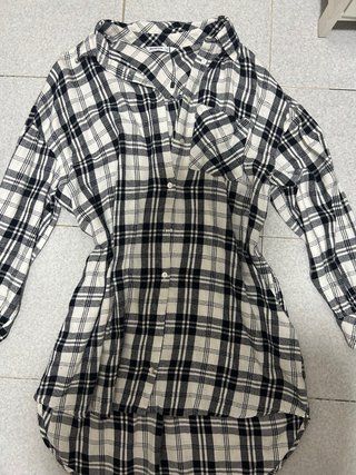 Vestido Camisa Stradivarius Cuadros Talla S