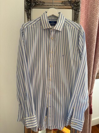 Camisa Sacoor Brothers Rayas Azul y Blanco