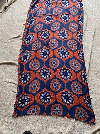 Pañuelo Estampado Azul y Naranja