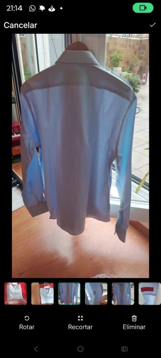 Camisa Carolina Herrera Azul Manga Larga