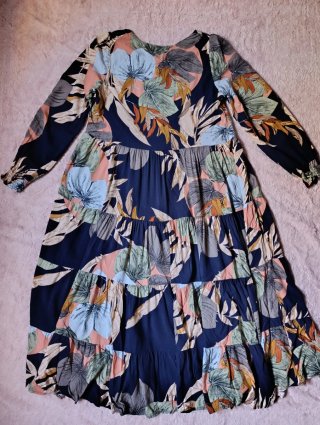Vestido Largo Boho Vintage 100% Algodón Talla M