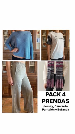 Pack 4 prendas: Jersey, camiseta, pantalón y bufan
