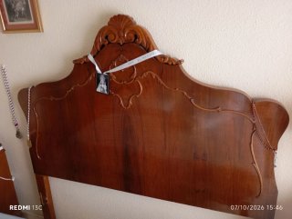 Cabecero antiguo madera cama matrimonio